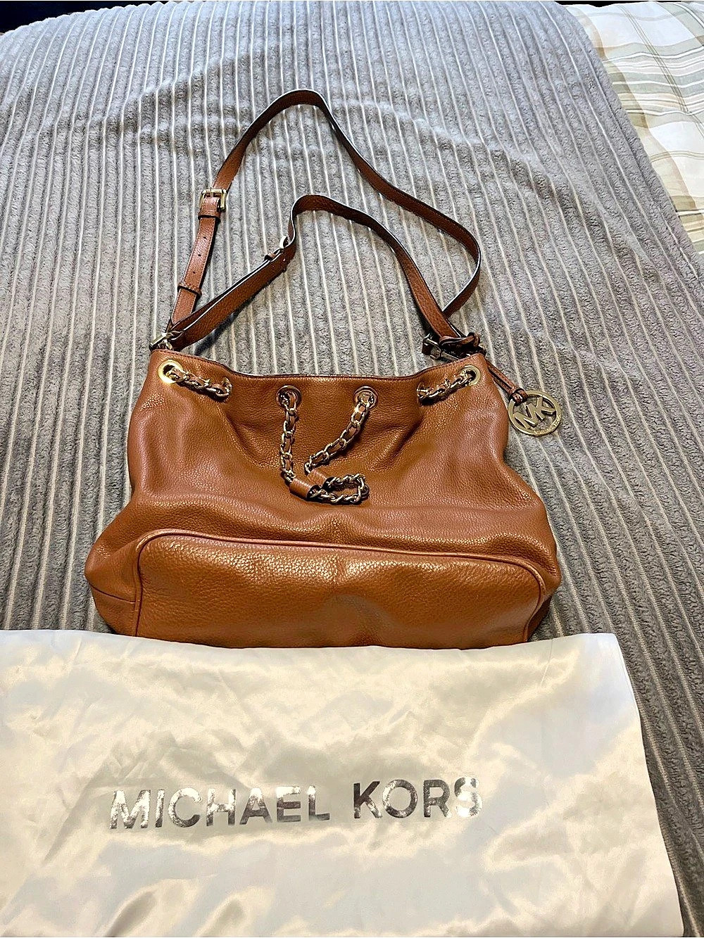 Michael Kors Bedford Chain Hobo Shoulder Bag, Brown